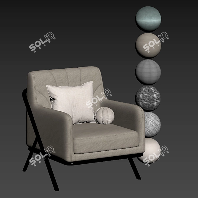Sleek Modern Bailey Lounge Chair 3D model image 7