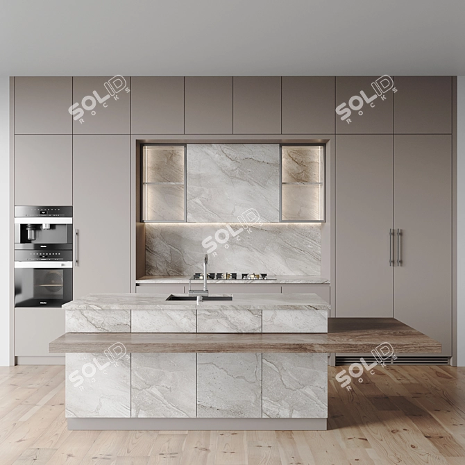 Modern Kitchen 3D Models Set 3D model image 1