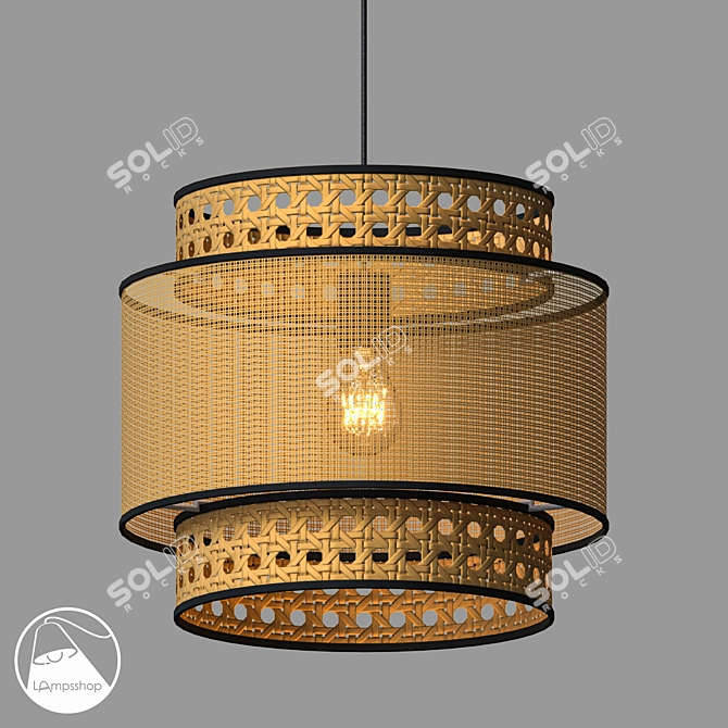 Bamboo Weave Chandelier Collection | Ø 30/40/60cm 3D model image 1