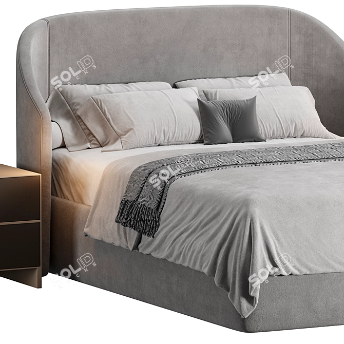 Handmade Textile Queen Fortune Bed 3D model image 3