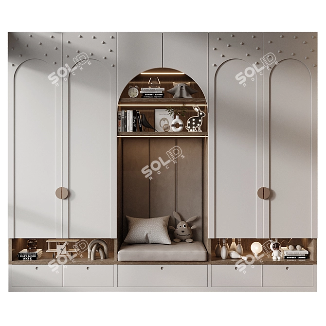 Customizable Decorative Wardrobe Composition 3D model image 1