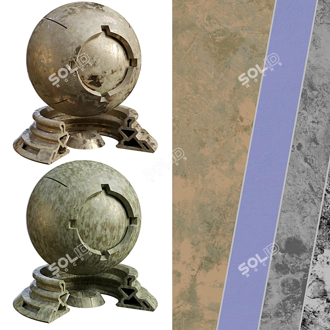Patina Plaster PBR Materials Bundle 3D model image 1
