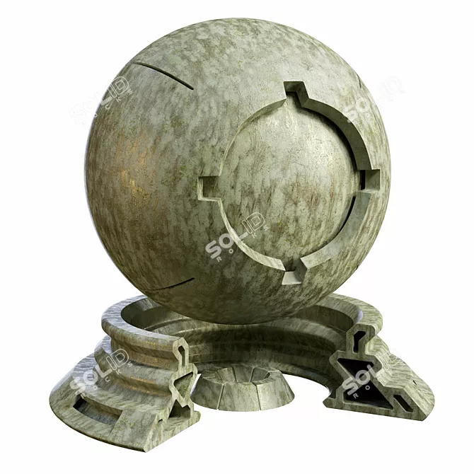 Patina Plaster PBR Materials Bundle 3D model image 4