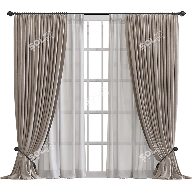 Refined Curtain Design & Crafting 3D model image 1