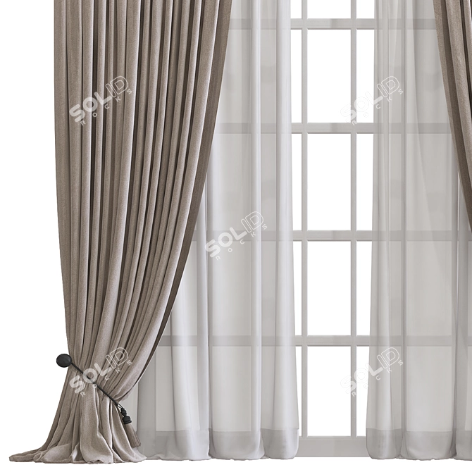 Refined Curtain Design & Crafting 3D model image 2