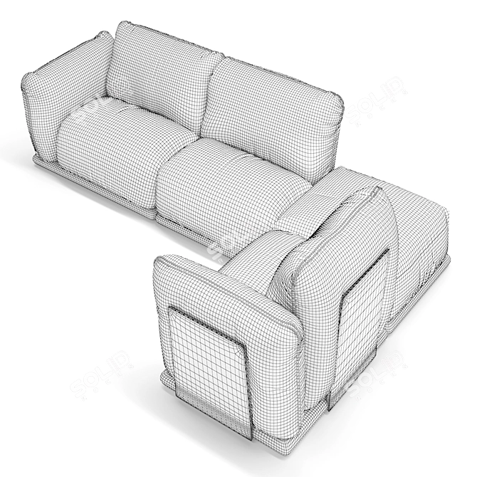 Modern 3-Seater Belfan Ferre Sofa 3D model image 4