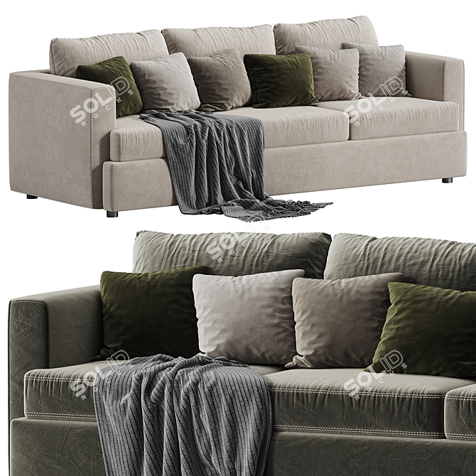 Elegant Lounge Grande Sofa Set 3D model image 2