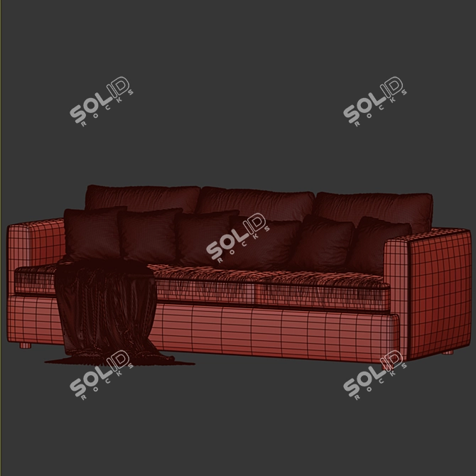 Elegant Lounge Grande Sofa Set 3D model image 4