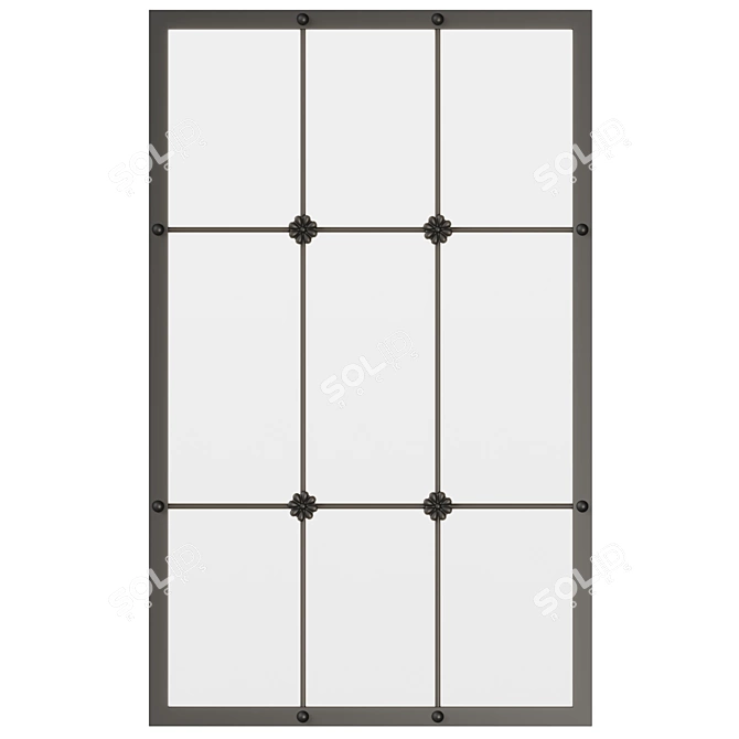  Kristofer Geometric Iron Wall Mirror 3D model image 1