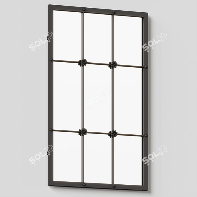  Kristofer Geometric Iron Wall Mirror 3D model image 2