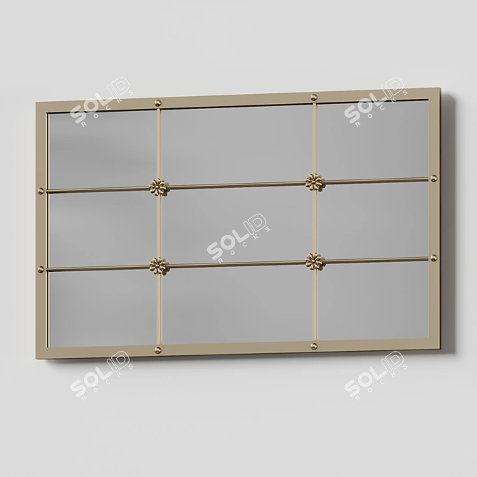  Kristofer Geometric Iron Wall Mirror 3D model image 3