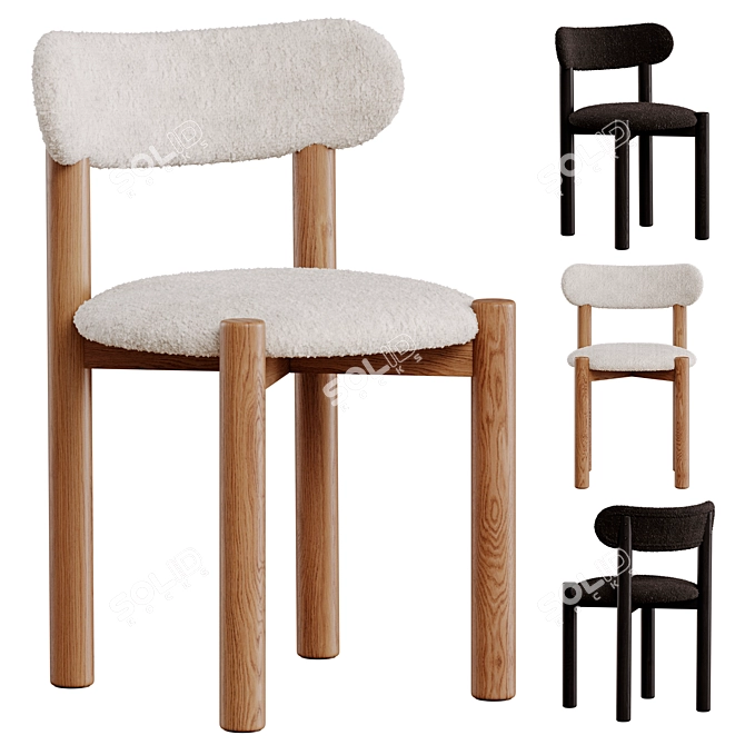 Elegant Nebai Chair in Two Tones 3D model image 1