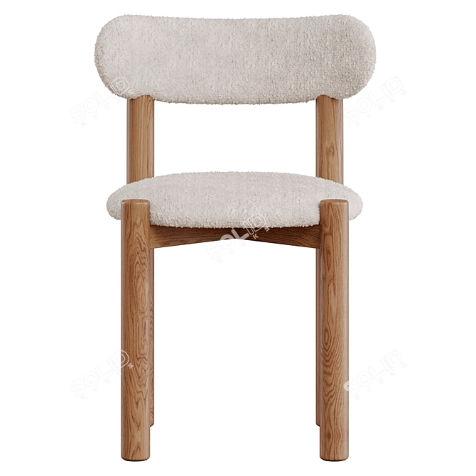 Elegant Nebai Chair in Two Tones 3D model image 3