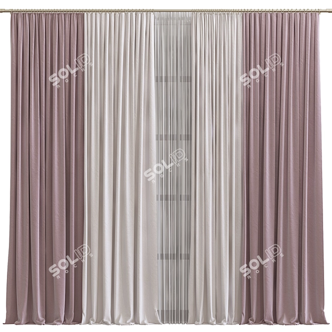 Refined Curtain Design 3D model image 1