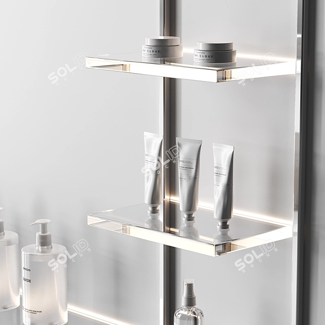 Cosmetics Store Glowing Display Shelves 3D model image 3