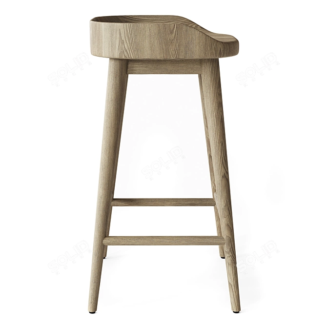 Vintage Danish Bar Stool Set 3D model image 4