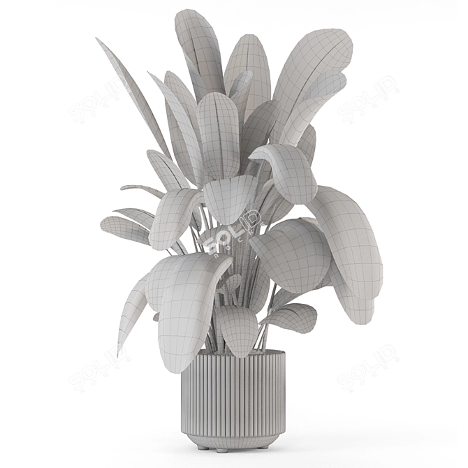 Handmade Stone Pot Indoor Plants 3D model image 7