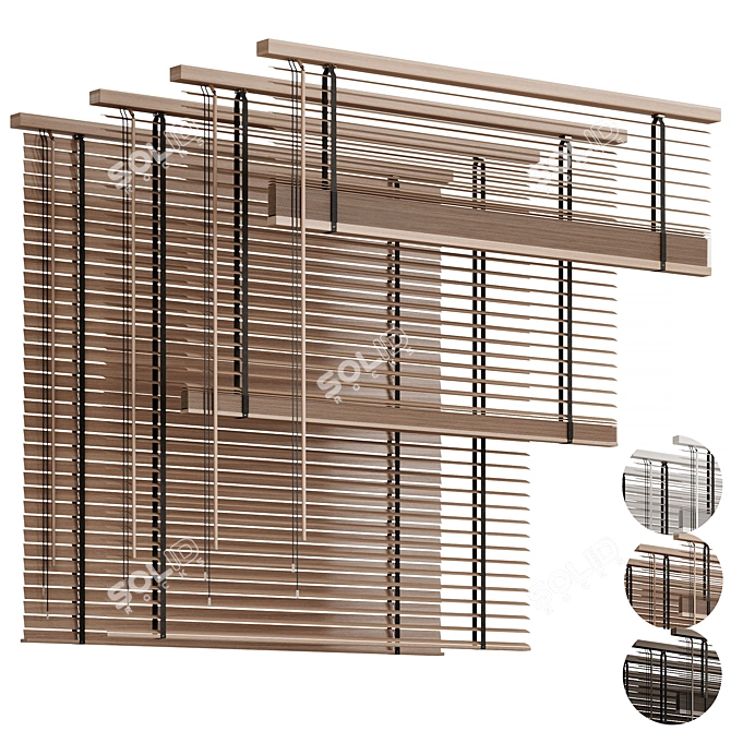 Folding Wooden Blinds 2015, 3D Model 3D model image 1