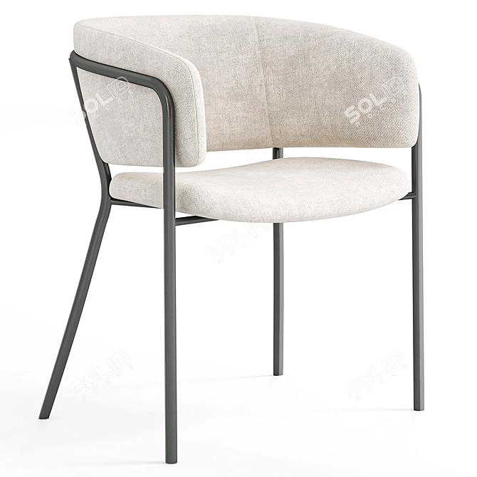 Modern Runnie Chair in Dark Grey 3D model image 1