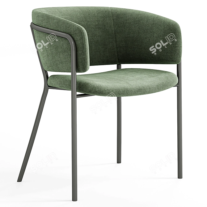 Modern Runnie Chair in Dark Grey 3D model image 4