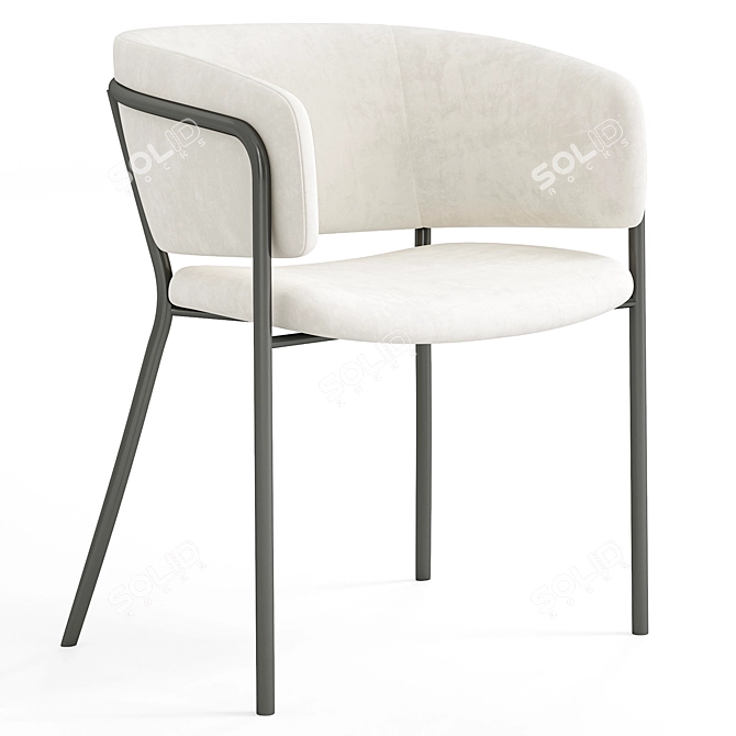 Modern Runnie Chair in Dark Grey 3D model image 5