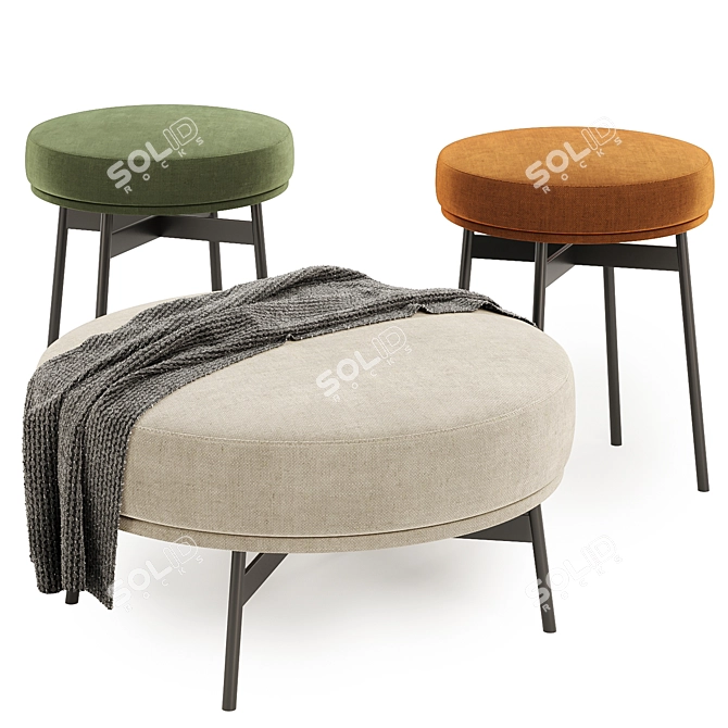 NEUILLY Pouf, Various Sizes & Colors 3D model image 1