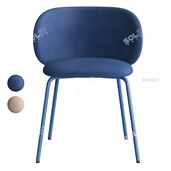 Modern Scandinavian Dining Chair 3D model image 2