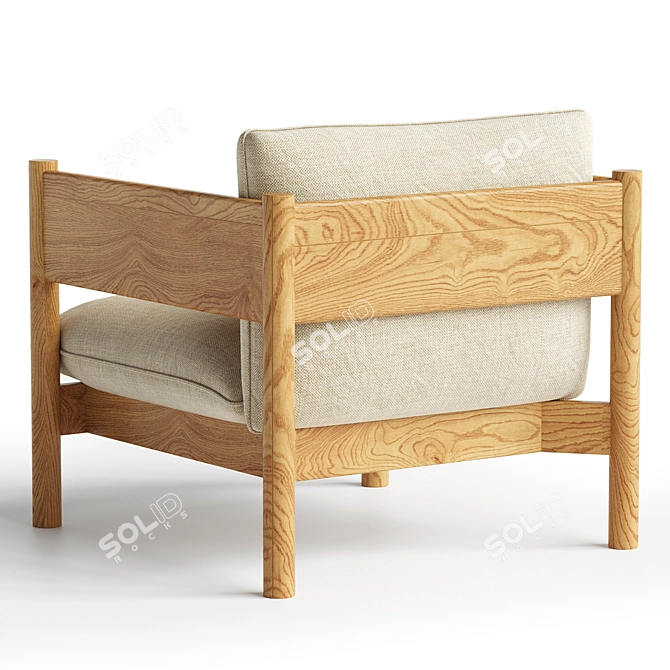 Arbour Club Armchair: Oak Elegance 3D model image 3