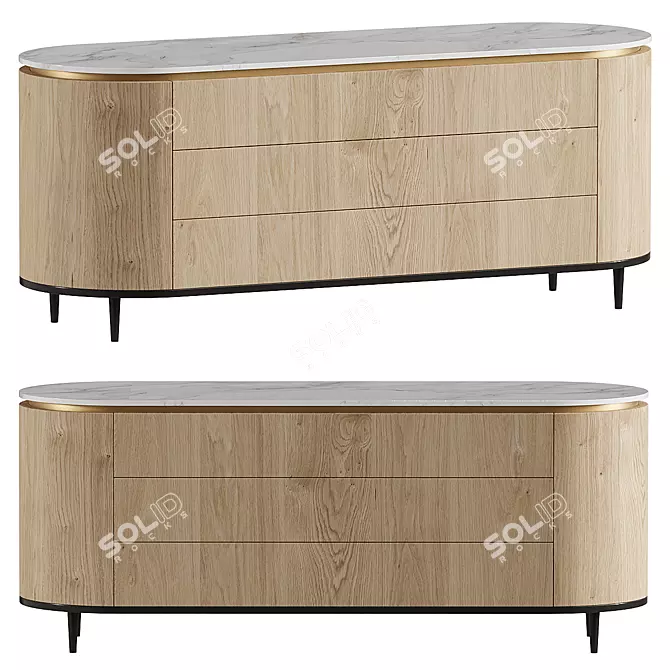 Elegant Venice Chest Drawers Design 3D model image 1