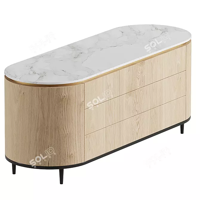 Elegant Venice Chest Drawers Design 3D model image 2