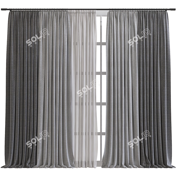 Reticulated Curtain Design M616 3D model image 1