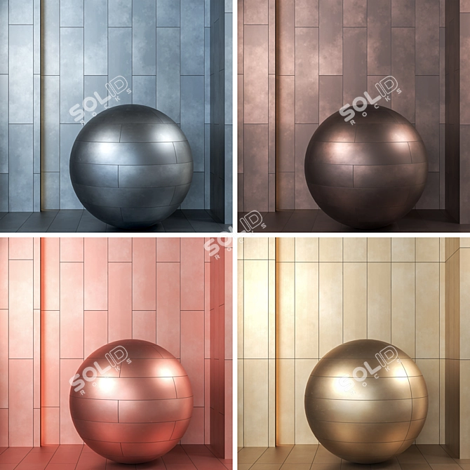 Metal Panel Texture Variety Set 3D model image 5