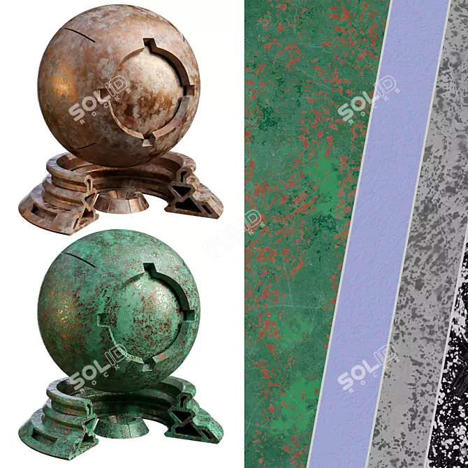 Luxury Plaster Patina Materials Pack 3D model image 1