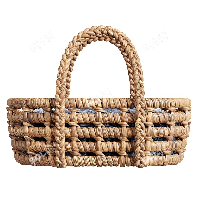 Braided Toy Basket Organizer 3D model image 2