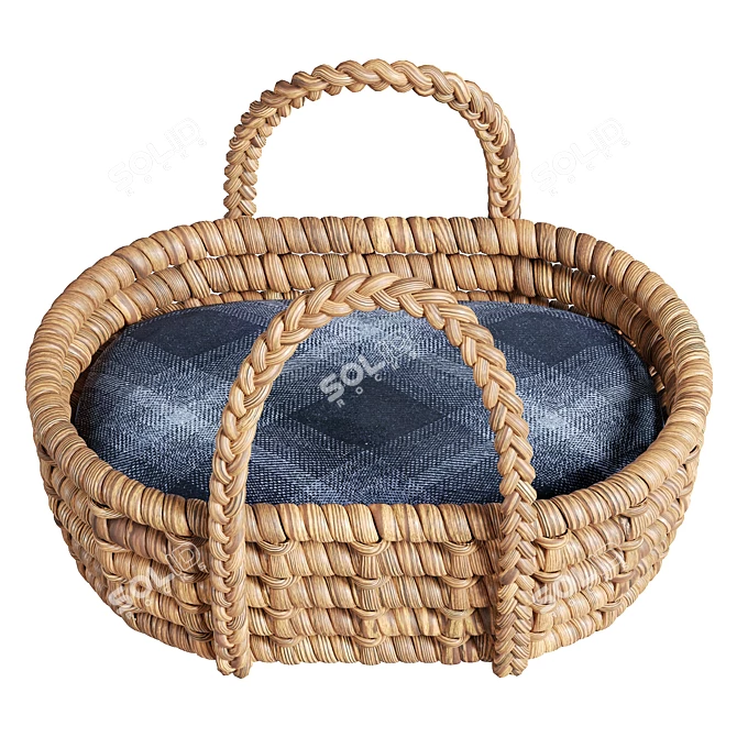 Braided Toy Basket Organizer 3D model image 3