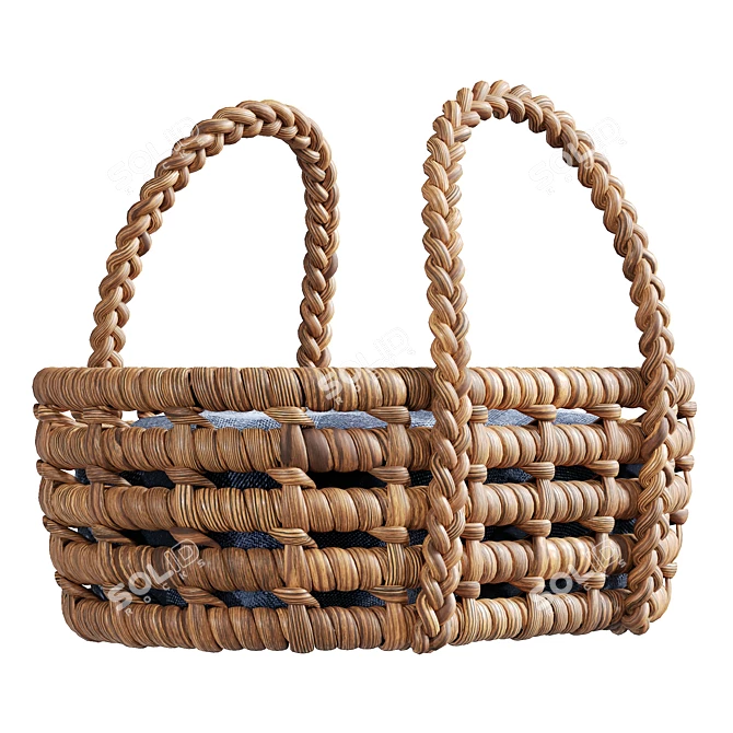 Braided Toy Basket Organizer 3D model image 4