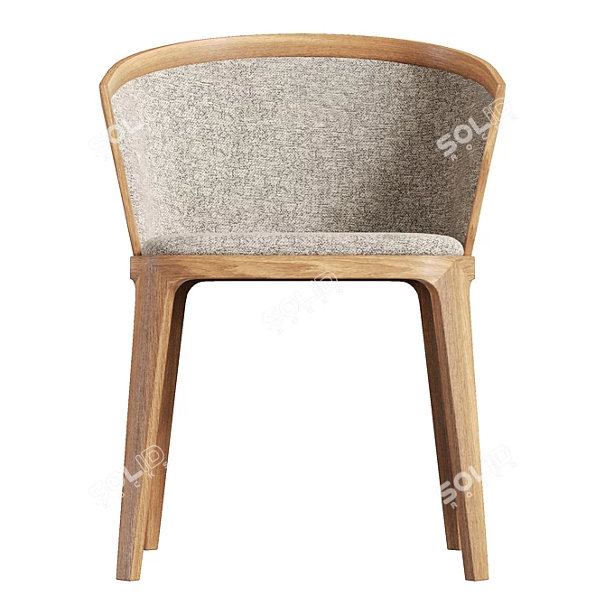 Adria Upholstered Wooden Chair _cm 3D model image 2