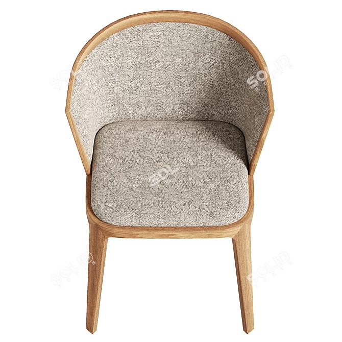 Adria Upholstered Wooden Chair _cm 3D model image 3