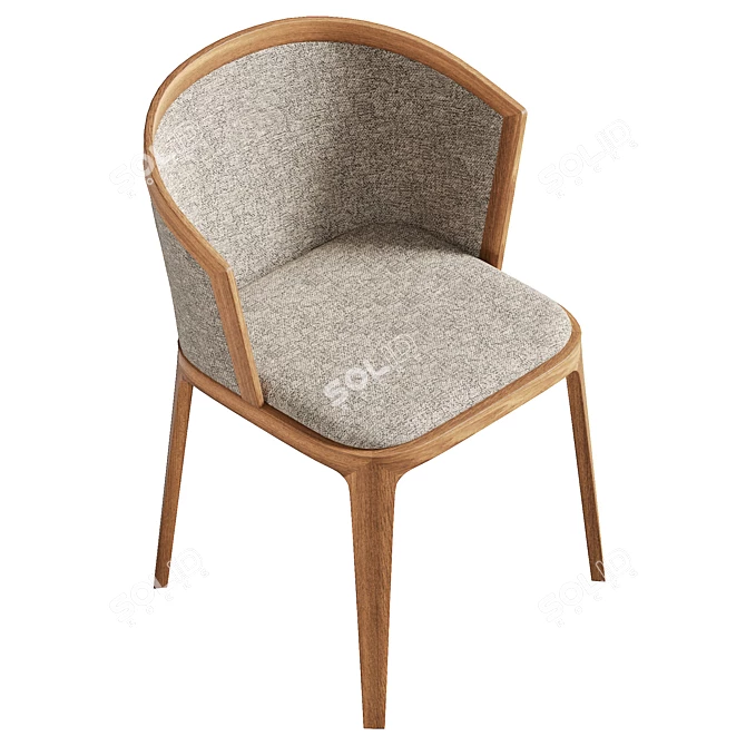 Adria Upholstered Wooden Chair _cm 3D model image 5