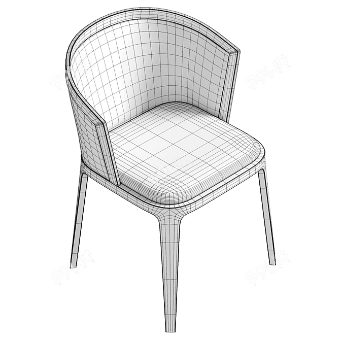 Adria Upholstered Wooden Chair _cm 3D model image 6