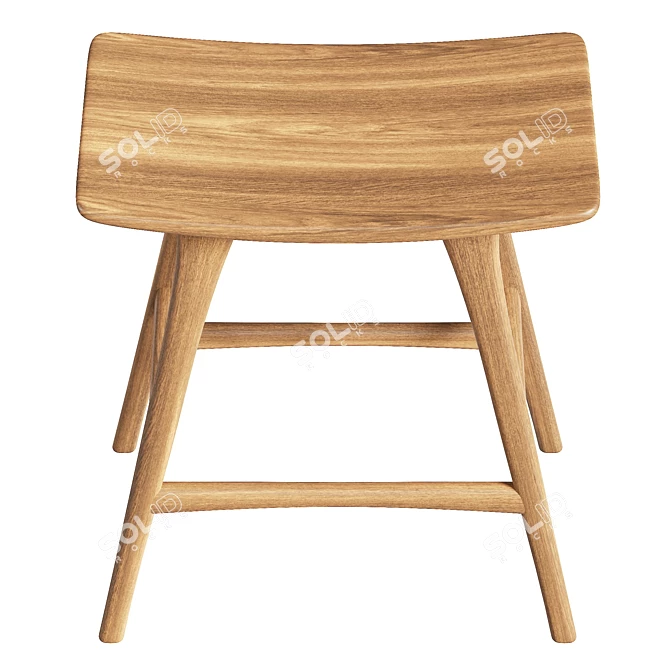 Ethnicraft Osso Oak Stool, Real-size Model, 8192x8192 Texture 3D model image 3