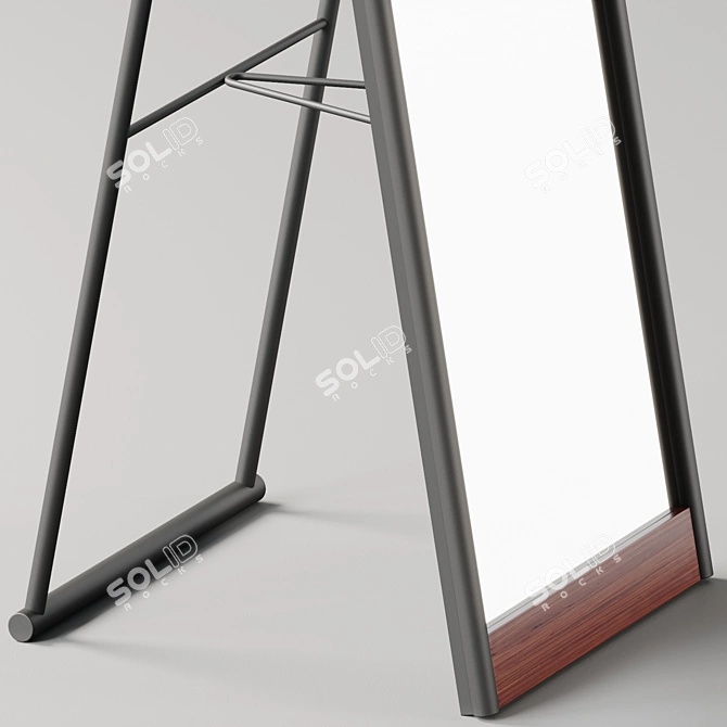 Mid-Century Modern Black Floor Mirror 3D model image 3