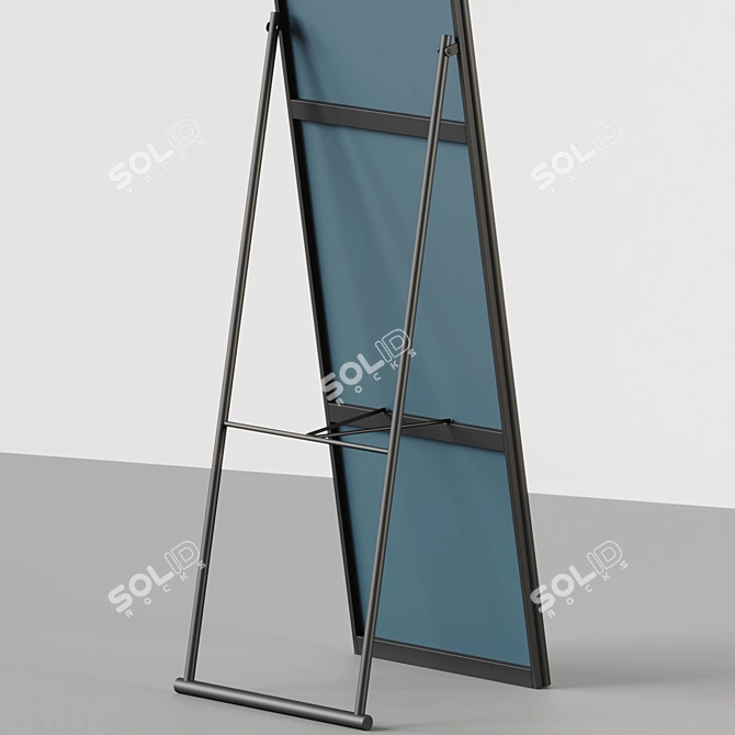 Mid-Century Modern Black Floor Mirror 3D model image 4