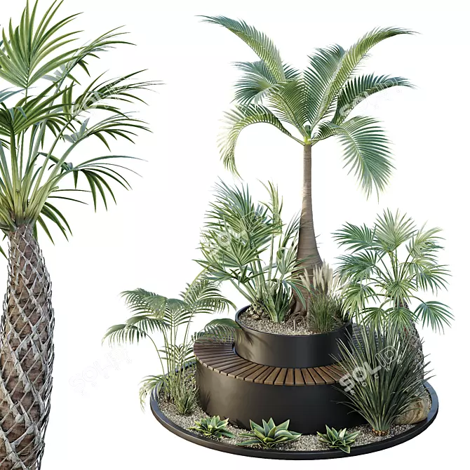 Tree and Bush Garden Box Outdoor 3D model image 1