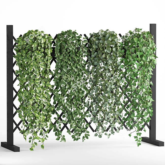 3D Vertical Green Wall Garden 3D model image 2