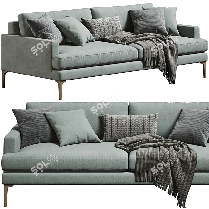 Modern Andes 2-Seat Sofa 3D model image 1