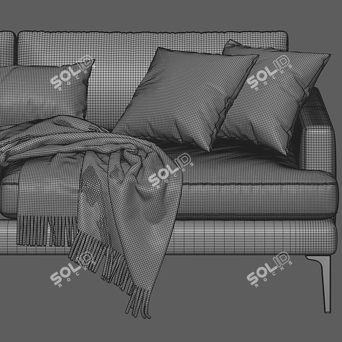 Modern Andes 2-Seat Sofa 3D model image 4