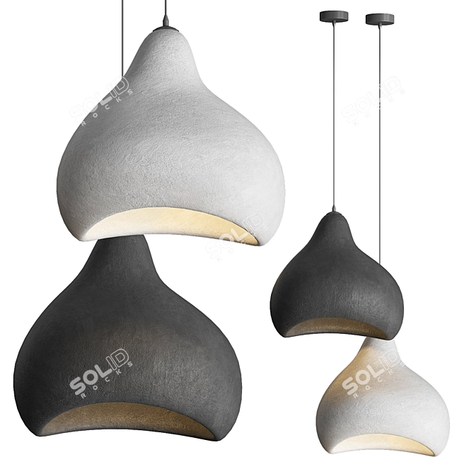 Modern Wabi Sabi Pendant Light 3D model image 1