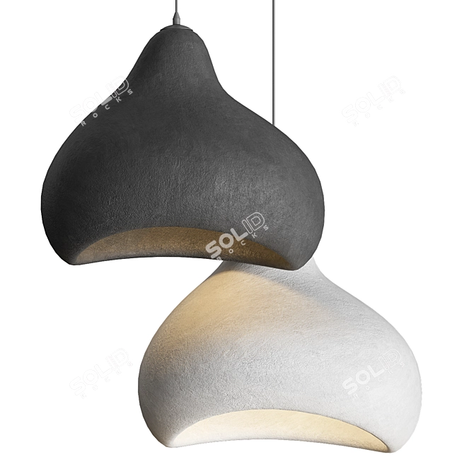 Modern Wabi Sabi Pendant Light 3D model image 2
