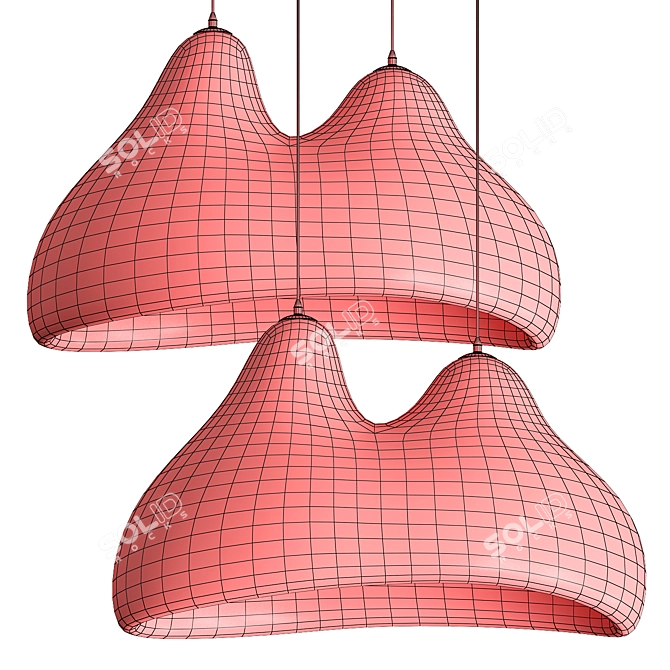 Minimalist E27 Pendant Light Brushed Nickel 3D model image 3